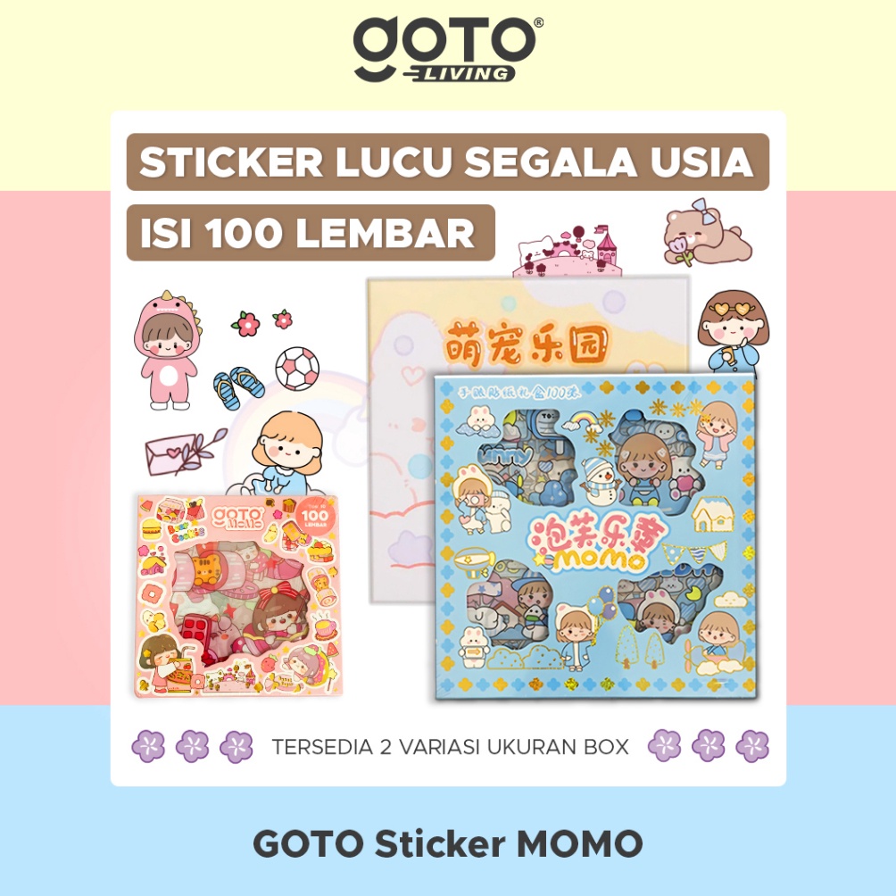 

YC76 Goto Momo Stiker Lucu Sticker Kartun Korea Motif Anti Air 100 Lembar 51