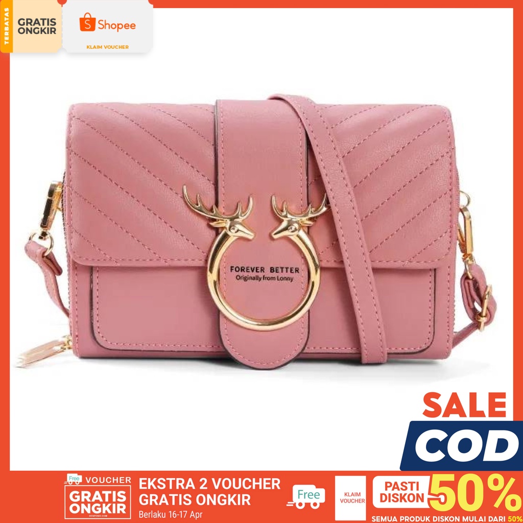 Tas Hp Selempang Forever Young Selempang Dompet Kulit Cewek Mini Sling Phone Bag Kecil Import Tas Do