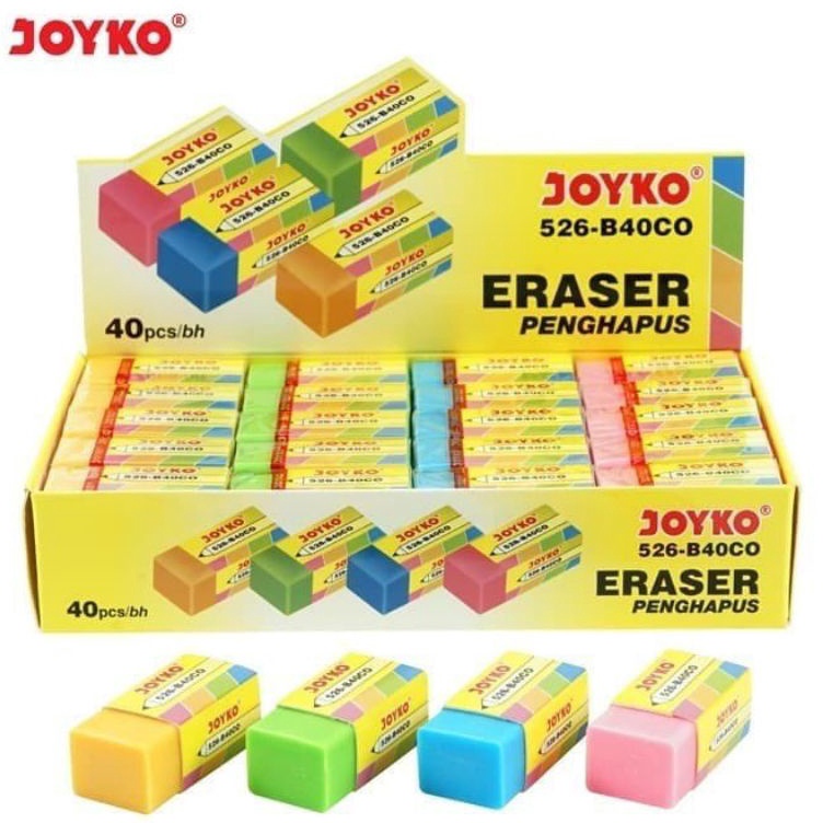 

✥Baru 0RAWO Penghapus joyko kecil B.40CO/warna-warni ( 1pak/40pcs ) A34 Promo