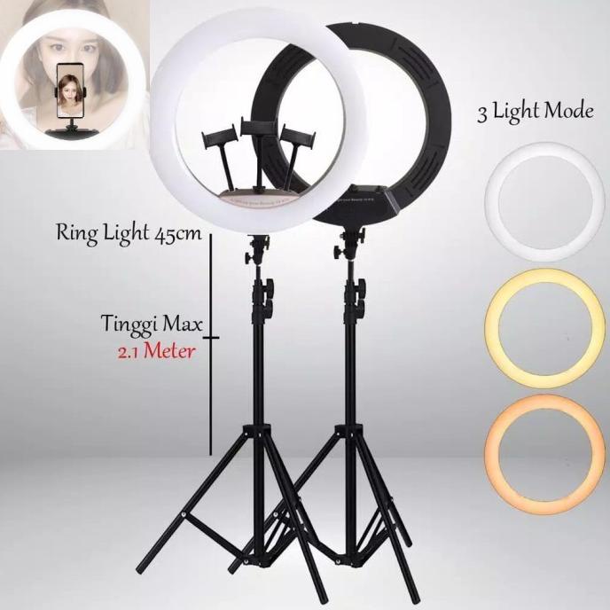 ~~~] Ringlight LED Ring light Lampu hias MUA LED 3 mode diameter 40cm besar