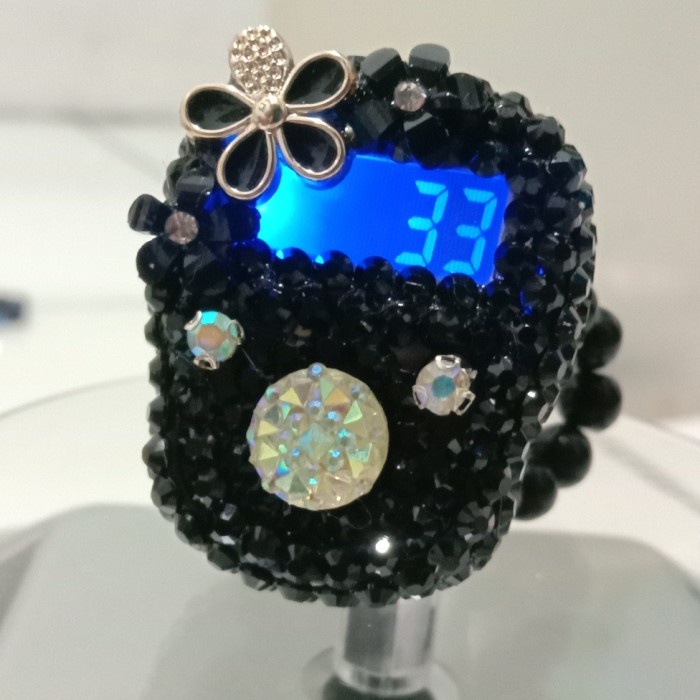 Tasbih Digital Swarovski Led Alarm Kelipatan 100 Bunyi