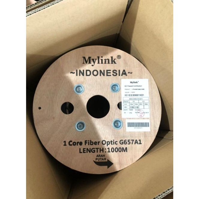 Fiber Tekno Drop Cable 1C G657A Length 1000M Kabel Fo 1 Core 3 Seling