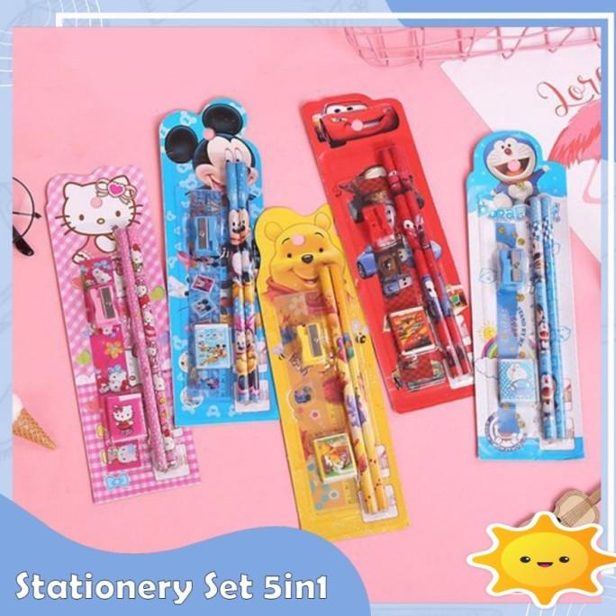 

Stationery Set 5 In 1 Paket Alat Tulis Anak Sekolah Pensil Penghapus O