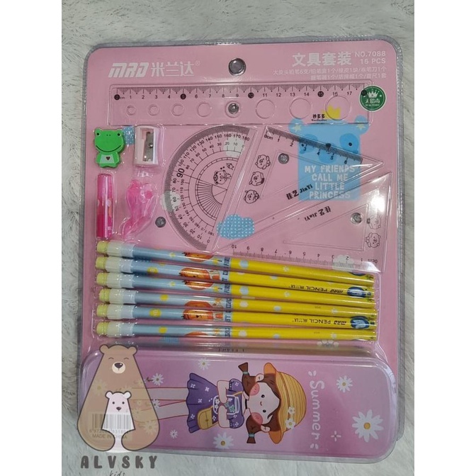 

Stationary Set Free Kotak Pensil / Paket Alat Tulis Set Anak Sekolah