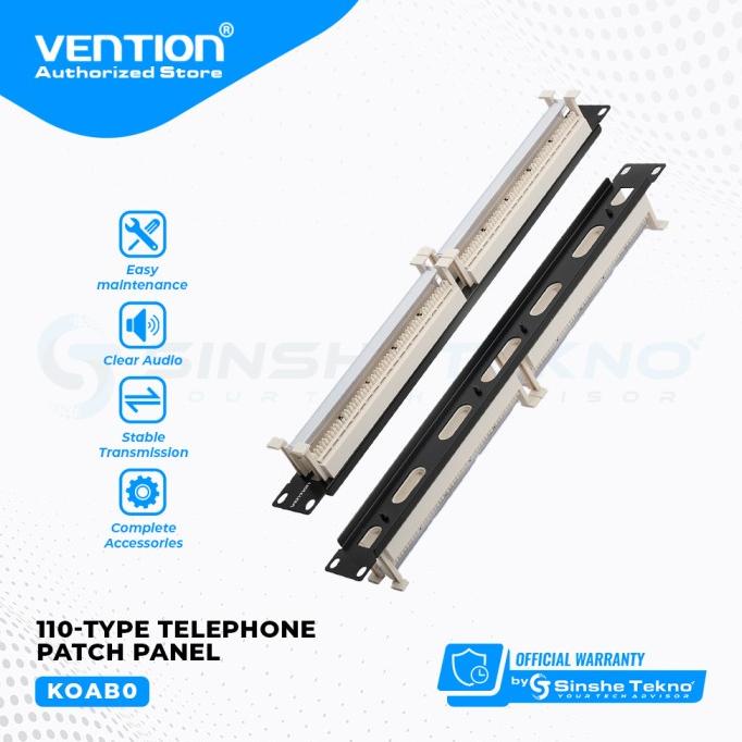 Vention Telephone Patch Panel Telepon Rackmount RJ11
