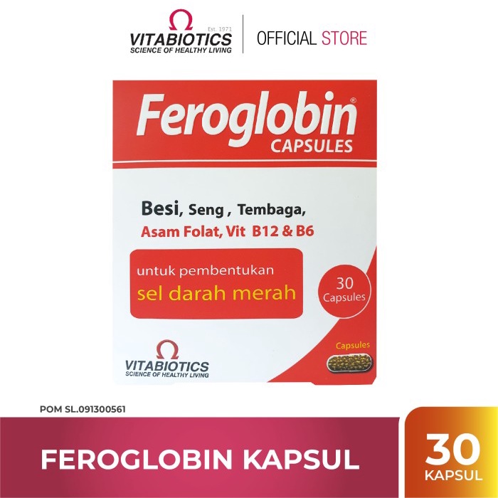 Vitabiotics Feroglobin Kapsul Bpom Suplemen Penambah Darah Anemia