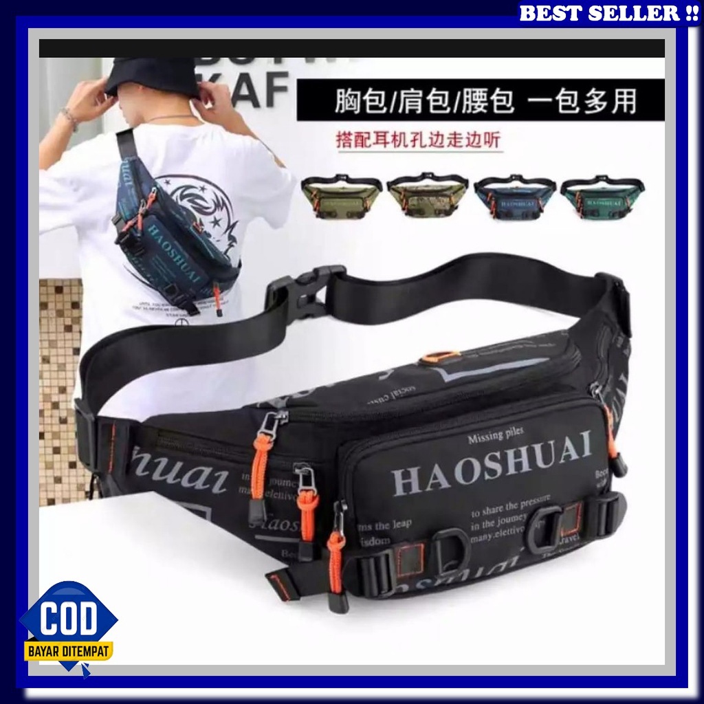 Waistbag Cowok Dewasa Terbaru 2023 Slempang Murah Sling Bag Distro Tas Selempang Pria Lempang Ori Wa