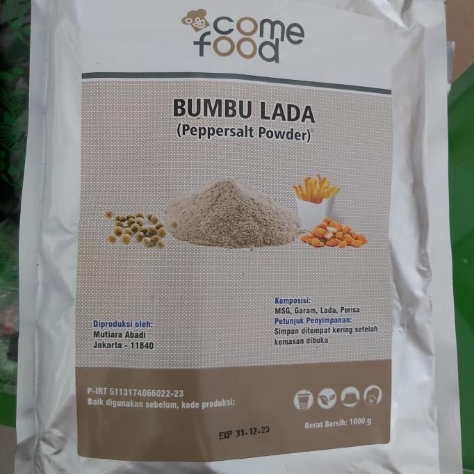 

] COME FOOD bumbu tabur SALT PEPPER bumbu LADA / PEPPERSALT powder 1kg