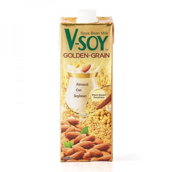 

] Vsoy golden grain 1000ml susu kedelai almond soya v-soy 1 liter 1L