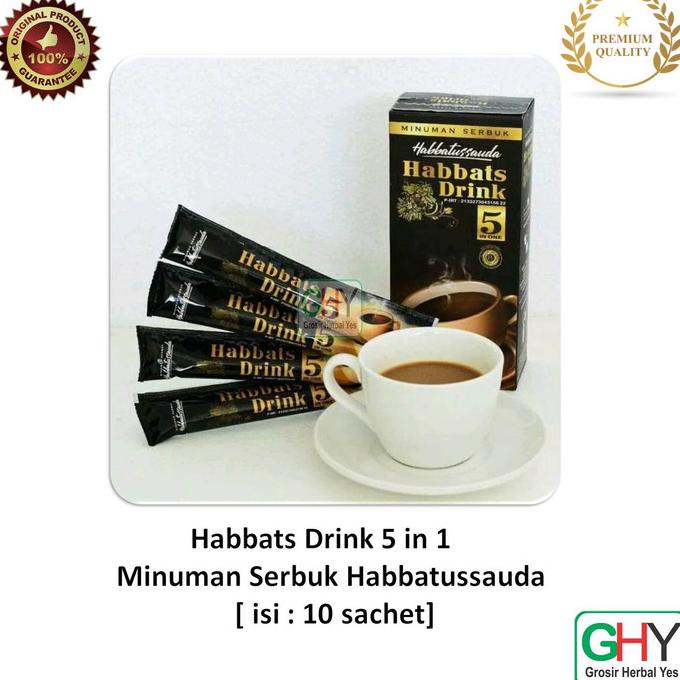 

Produk Unggulan] Habbats Drink 5 in 1 Minuman Serbuk Habbatussauda isi 10 sachet