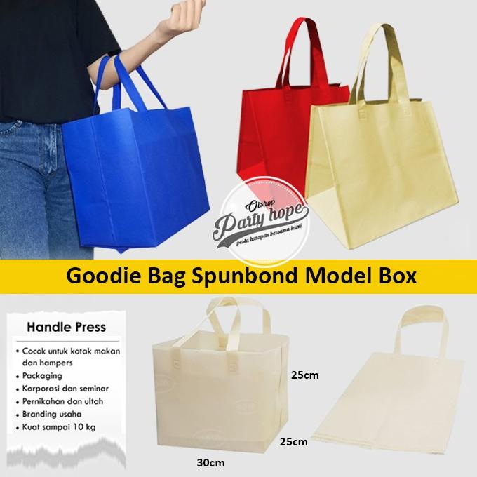 

/////] Tas Spunbond box / godie bag spunbond jahit / tas souvenir spunbond