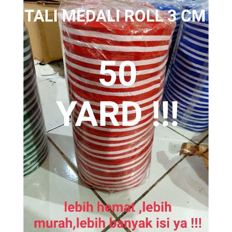 

✥Ready➫ 6CAFD TALI MEDALI ROLL-AN TALI WEBBING TAPE ROLL UK 3,0 CM X 50 YARD ( ±46 METER ) C72 Harga Termurah
