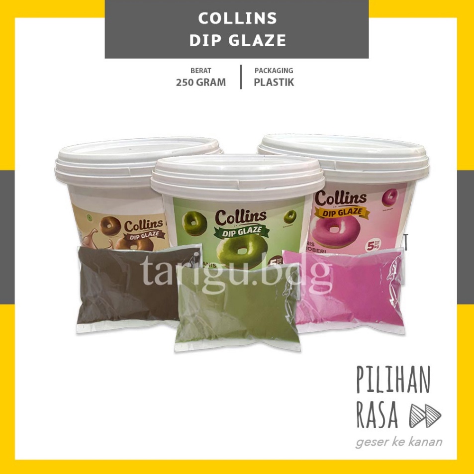 

Super Untung DIP GLAZE COLLINS 250GR - TOPPING DONAT GLAZE COLIN - TOPING PISANG COKLAT NUGGET - SAUS COKLAT WARNA WARNI