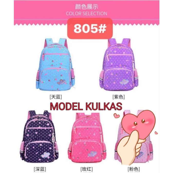 TAS SEKOLAH RANSEL ANAK CEWEK TK SD WATERPROOF IMPORT RANSEL ANAK MODEL KULKAS