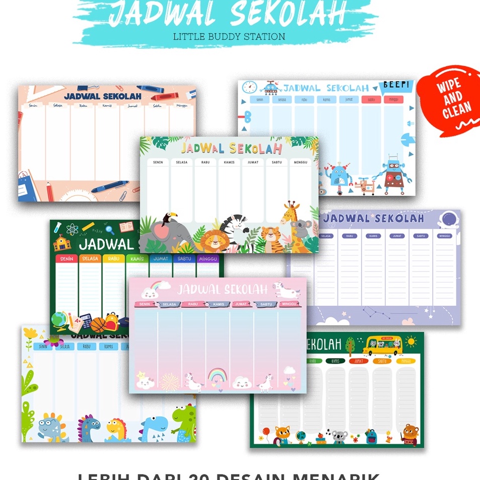 

➟Sale✺ 8MWUR Poster Jadwal Pelajaran Sekolah Aesthetic Kegiatan Mingguan - Weekly Planner Schedule Anak C80 ➟Ready Stok