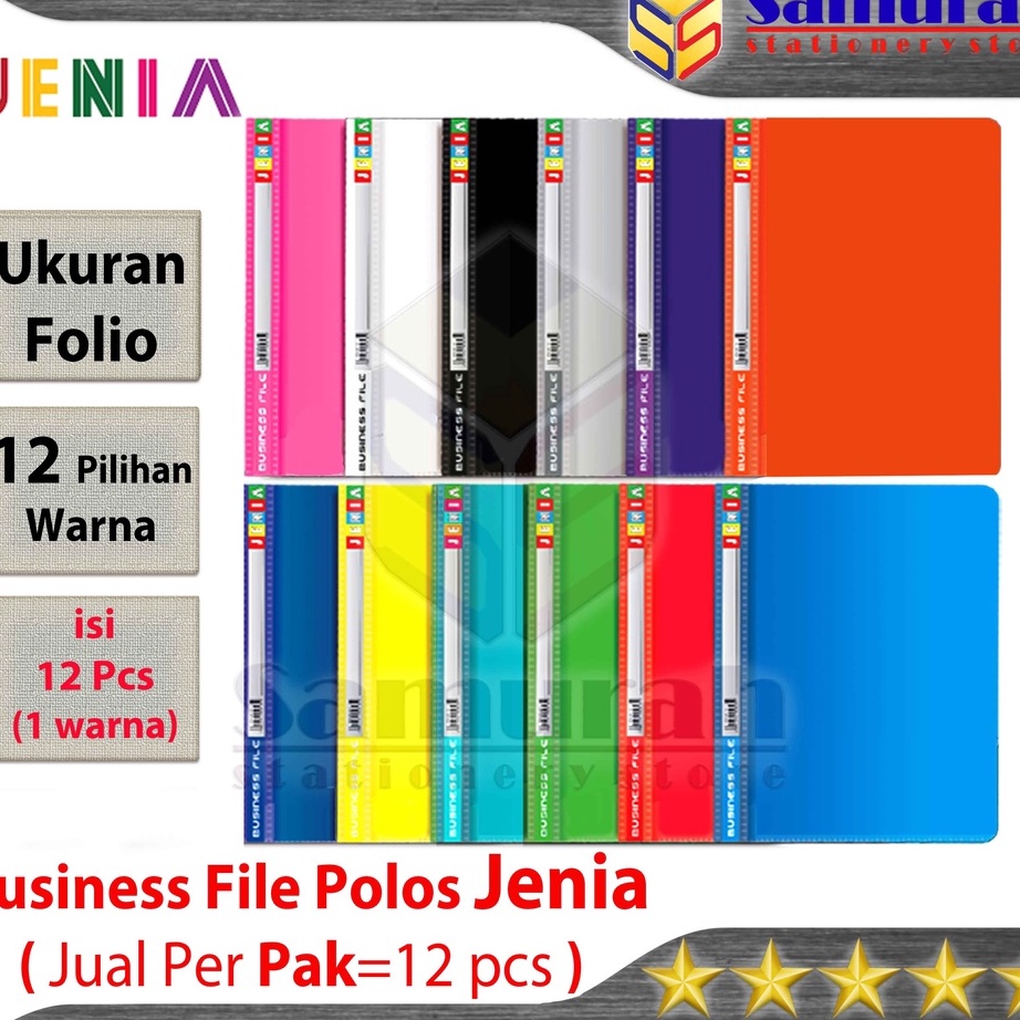 

CYWS8781 [PROMO MURAH!!!] Map Business File Polos Folio Jenia ( 1 pak ) isi 12 Pcs / Map Bisnis File Acco Plastik F4 12 Pilihan Warna