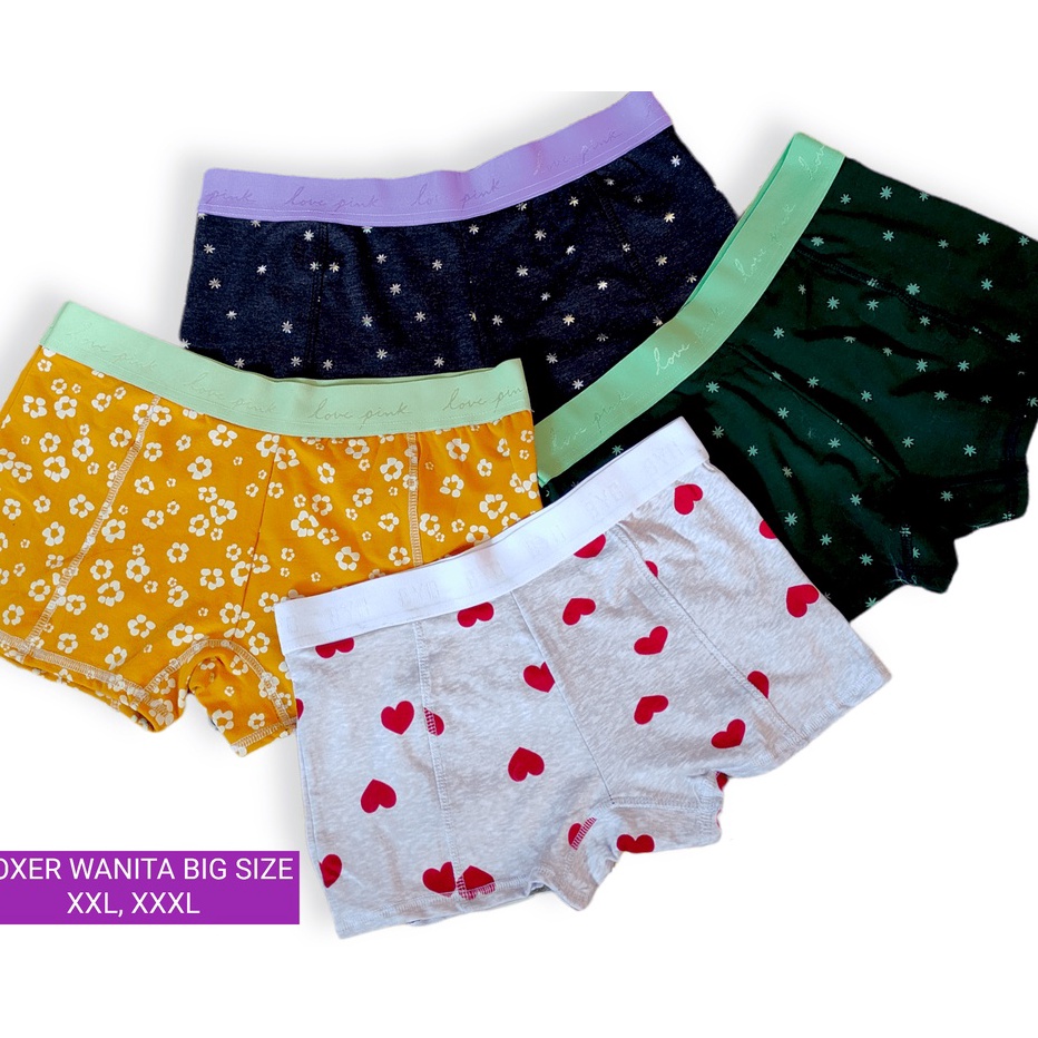 Terkini PLHPZ Celana Dalam Wanita Model Boxer Sexy Anti Bakteri  Short Cewek CD Hotpant Seksi JUMBO 