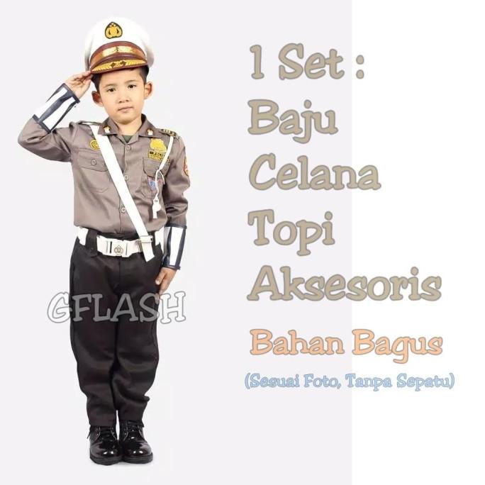 Kostum Profesi Anak Polantas Baju Seragam Polisi Lalu Lintas Kijang Star Seller