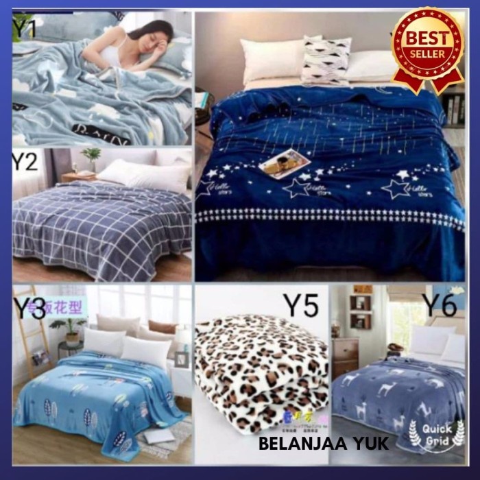 CUCI GUDANG Selimut bulu halus motif macan uk 150x200 import