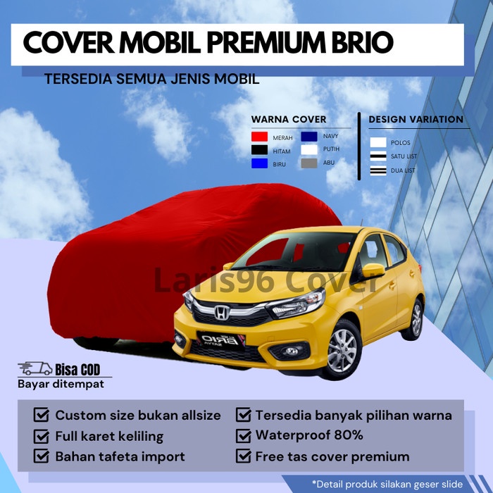 Cover Mobil Brio Sarung Mobil Selimut Mantel Mobil Brio Satya Brio Rs