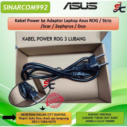 Kabel Power ke Adaptor Laptop Asus ROG / Strix /Scar / Zephyrus / Duo