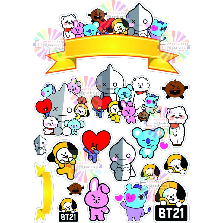 TOPPER KUE ULANG TAHUN #BT21&BTS