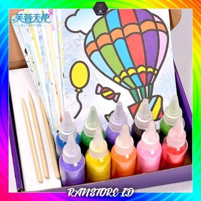 

Mainan Edukatif Painting Alat Lukis Mewarnai Gambar Pasir Warna Anak