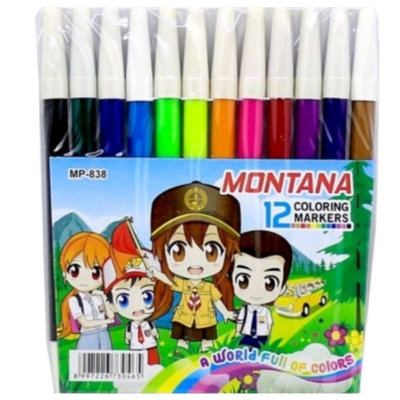 

Spidol 12 warna colouring markers montana