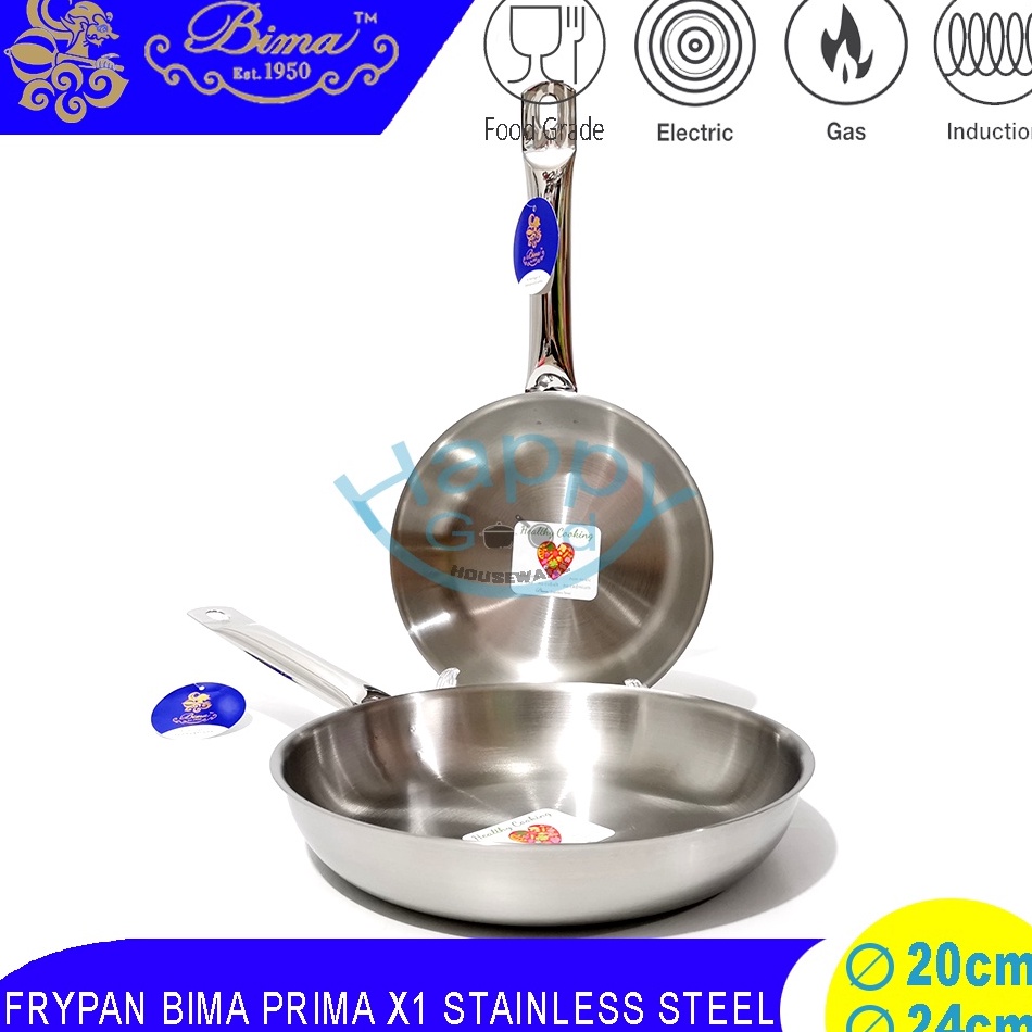 ➞ADy BIMA PRIMA X1 / HERITANCE CLASSIC 20-24CM FRYPAN/PANCI PENGGORENGAN STAINLESS STEEL SUS304 ⁑ ✭