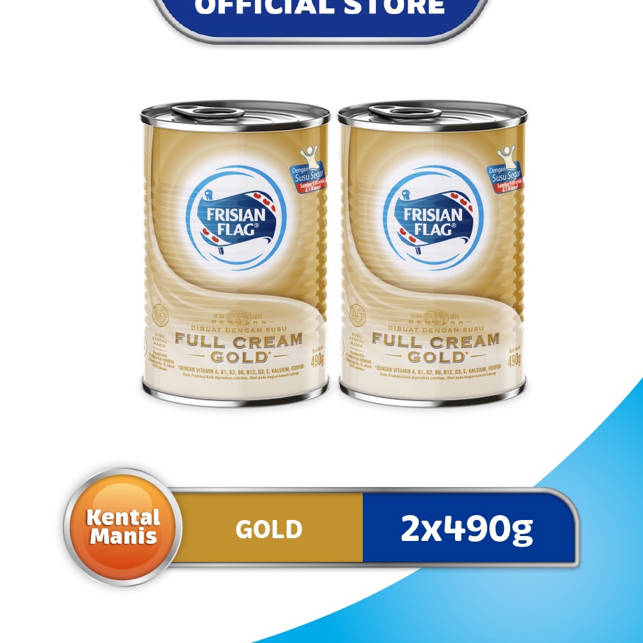 

✔✔SALE✔✔ Frisian Flag Susu Kental Manis Gold Kaleng 490gr x2