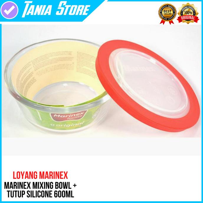New Loyang Kaca Pyrex Bulat 600Ml / Mixing Bowl + Tutup 14.5 Cm Marinex