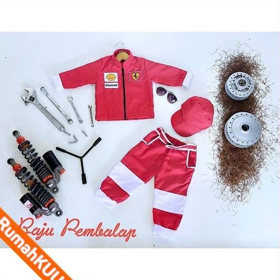 Kostum Baju Anak PEMBALAP RACING Photoshoot Foto Bayi Cowok Cewek