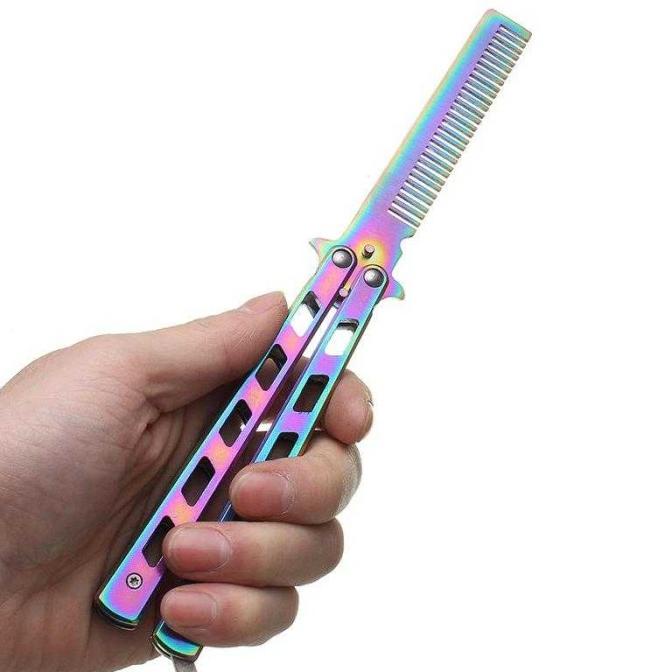 SISIR LIPAT BALISONG SISIR SAKU METAL SISIR LIPAT BESI RAINBOW