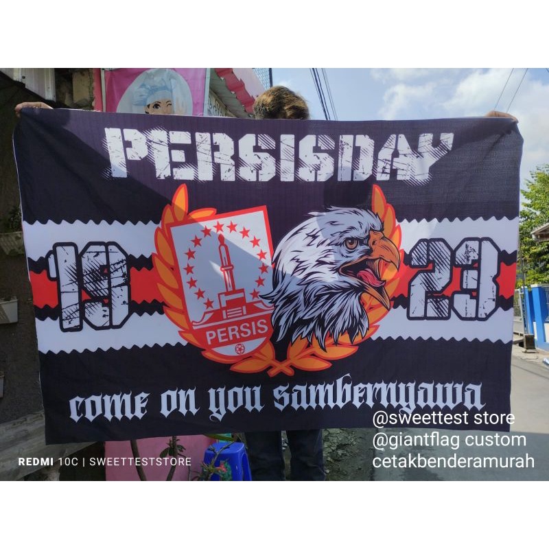 FREE ONGKIR. BENDERA PERSIS SOLO. GIANT FLAG PERSIS SOLO. TERLARIS LURR + JASA CETAK KAIN, KAIN BEND