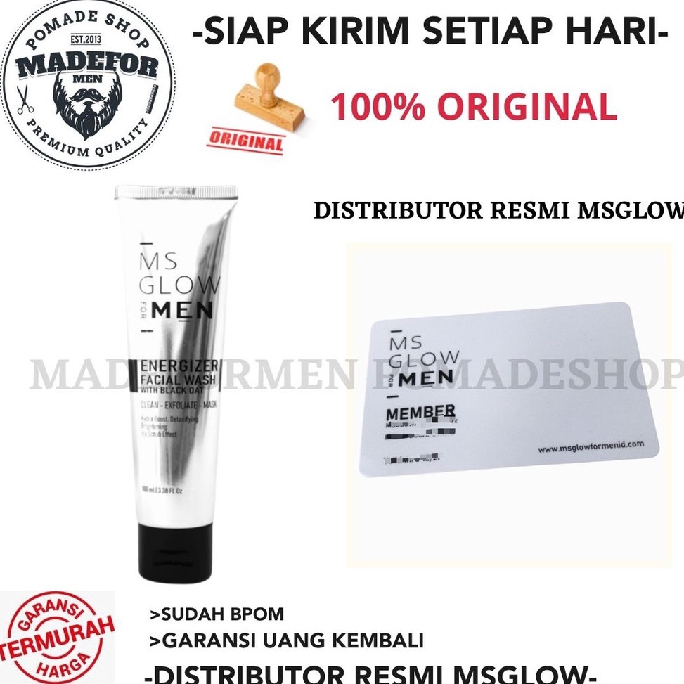 [PRODUK YKAPY49] MS GLOW MSGLOW FOR MEN ENERGIZER FACIAL WASH / MSGLOW MEN FACIAL WASH PEMBERSIH WAJ