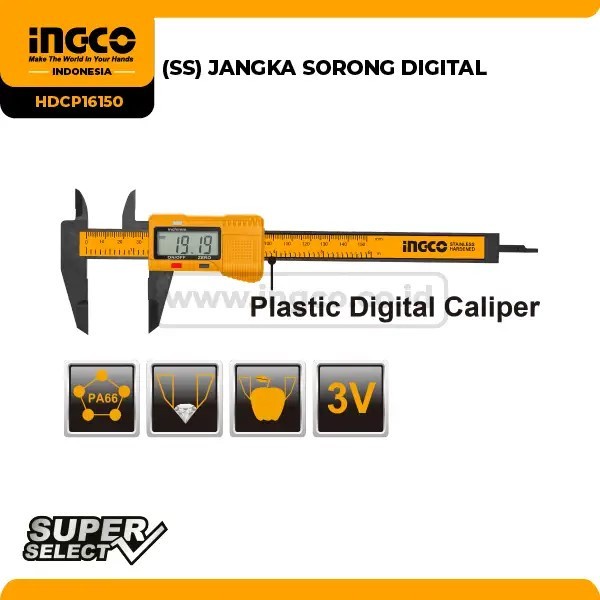 DISKON SPESIAL JANGKA SORONG DIGITAL SIGMAT 150MM VERNIER CALIPER INGCO HDCP16150 TERLARIS