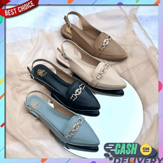 Vn 01 Sandal - Sendal Heels Hils Heals Hels Hak Tapak Tahu Tinggi Andin Kaca Transparan Kondangan Pe