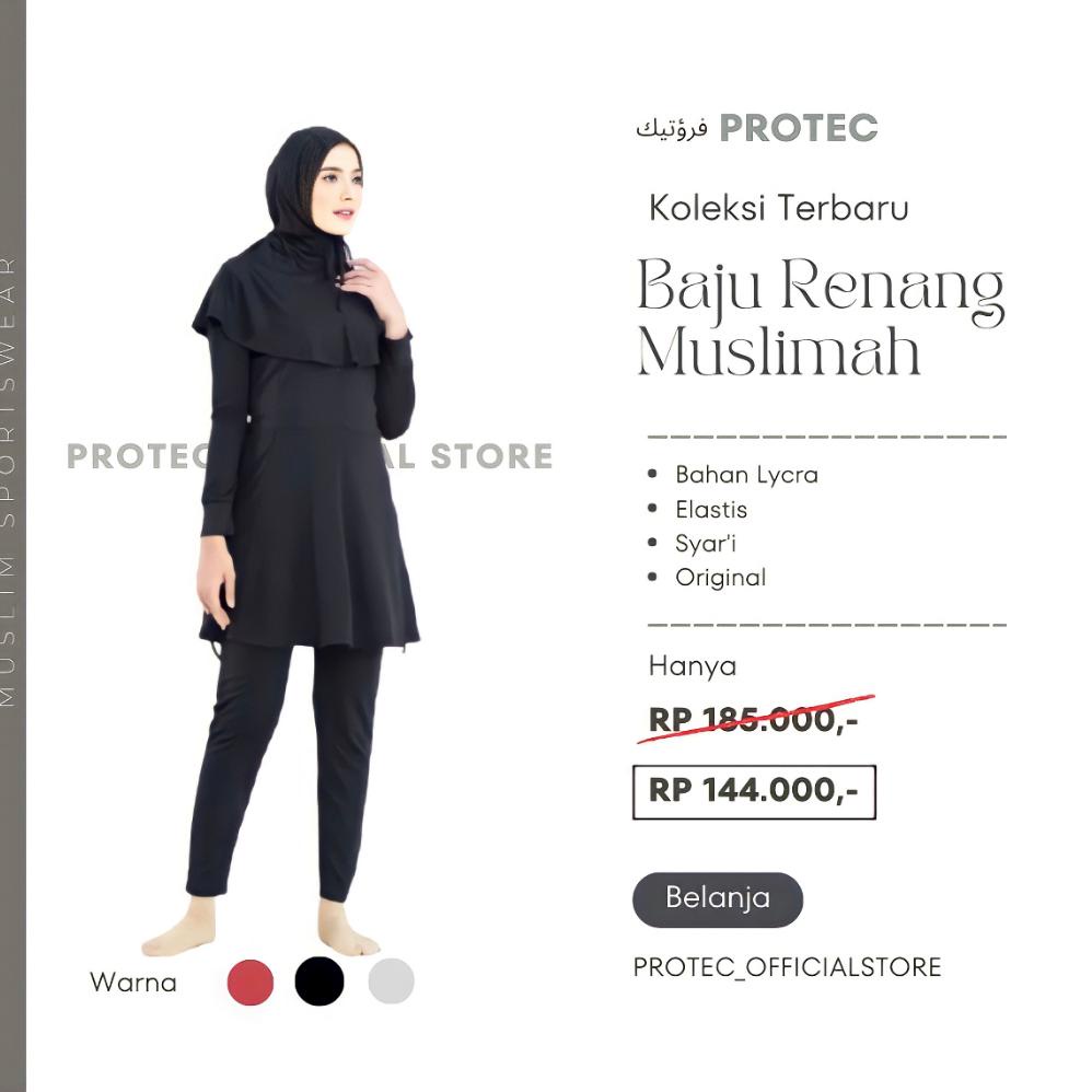 Bayar ditempat Baju Renang Muslimah Dewasa Jumbo - Baju Renang Wanita Model Terkini dengan Baju Renang Muslimah Remaja, Baju Renang Muslimah Syari, dan Swimsuit Trendi untuk Baju Renang Dewasa Wanita Muslimah Hijab PROTEC A2P lpx12