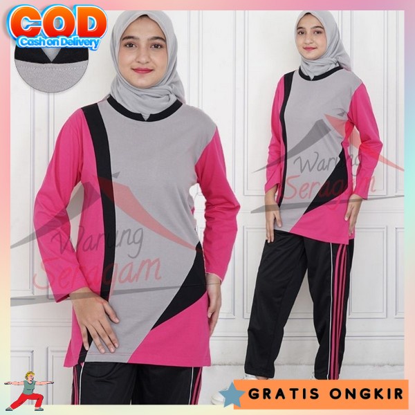 Pakean Senam Atasan Dan Bawahan Aetelan Gym Olah Raga Satu Pasang Sprot Korean Style Set Baju Sporty