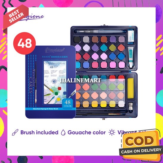 

Cat Air Anak Set Lengkap Water Color Set Non Toxic Tidak Beracun Lengkap Semua Warna Murah Dan Bagus Cat Air Lukis Lengkap Watercolor Set Art Padat Cair Cat Lukis Kanvas Watercolour Painting Giorgione Solid Watercolor Paint Cat Air 12/18/24/36/48 Warna