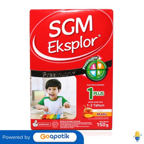 

SGM EKSPLOR 1+ SUSU ANAK USIA 1-3 TAHUN RASA MADU 150 GRAM BOX