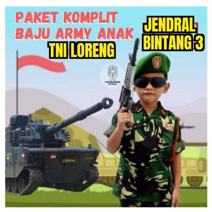 Seragam Anak TENTARA - Baju TNI Anak Laki & Perempuan - Baju Anak TNI
