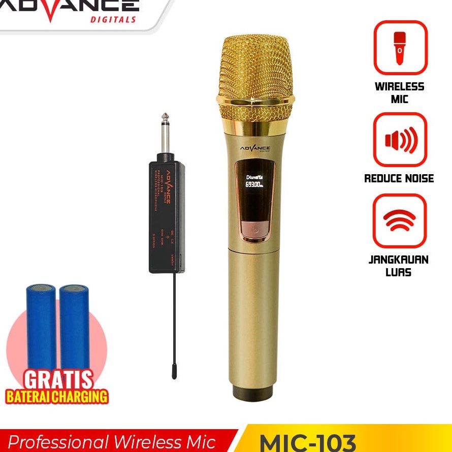 Serba Murah Advance Professional Wireless Microphone Single Mikropon  Garansi Resmi Advance 1 Tahun 