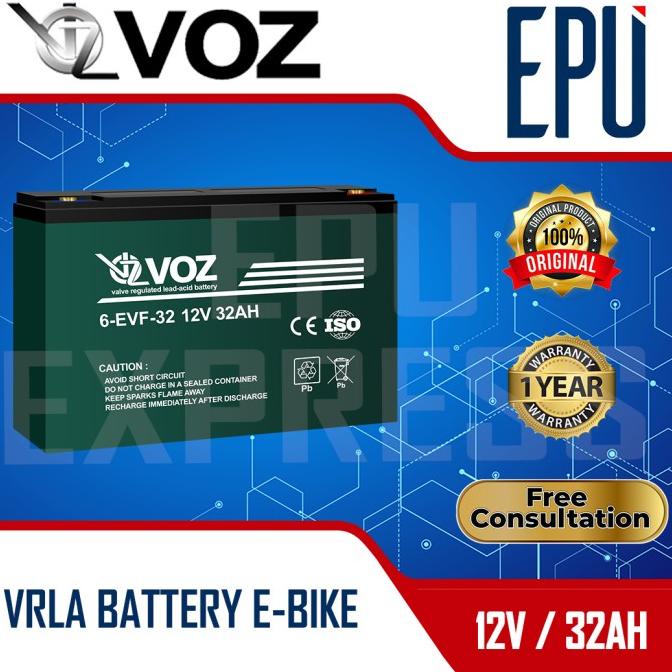 TERBARU  Aki Selis VOZ 12V 32AH Aki Sepeda Listrik Baterai Aki Motor Listrik PALING DICARI