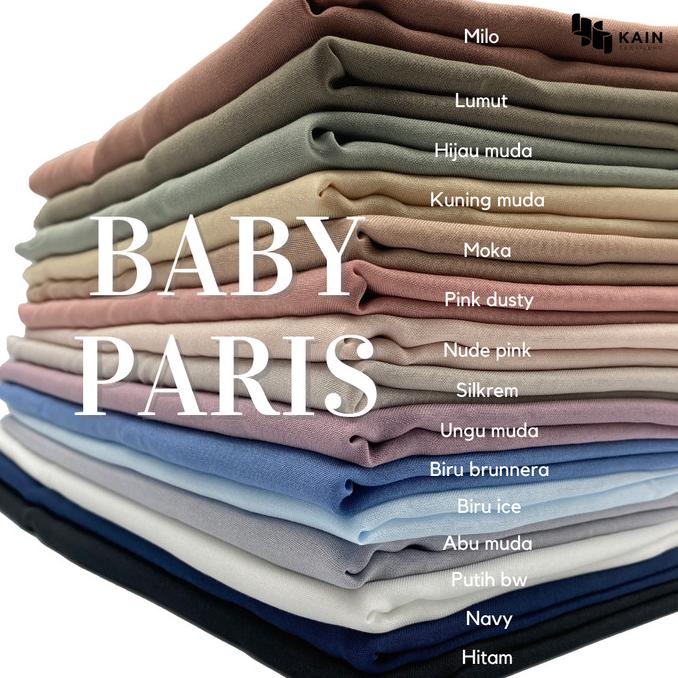`````````] Bahan Kain Jilbab Kerudung Baby Paris per 1,15 meter