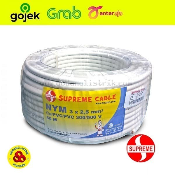 Terlaris Supreme Kabel Nym 3X2.5Mm @50M / Kabel Nym 3 X 2.5Mm 50 Meter Supreme