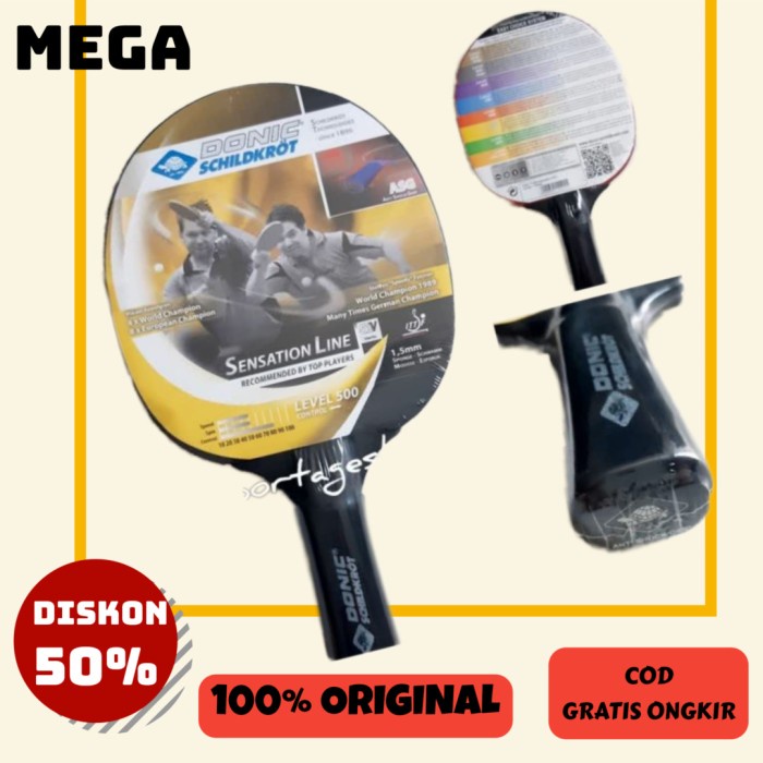 Terlaris Bat Pingpong Tenis Meja Donic 500 Original Sensation Line Bet Bed Ori