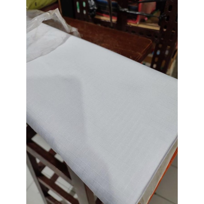 Kualitas terbaik] Kain Ribstop Drill Istex, Bahan Seragam, Kode 001 Warna Putih