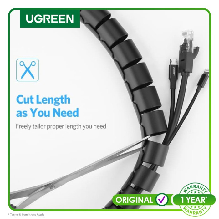 

Terlaris Ugreen Spiral Cable Zipper Organizer Tube 0.25M X 3M (30819)