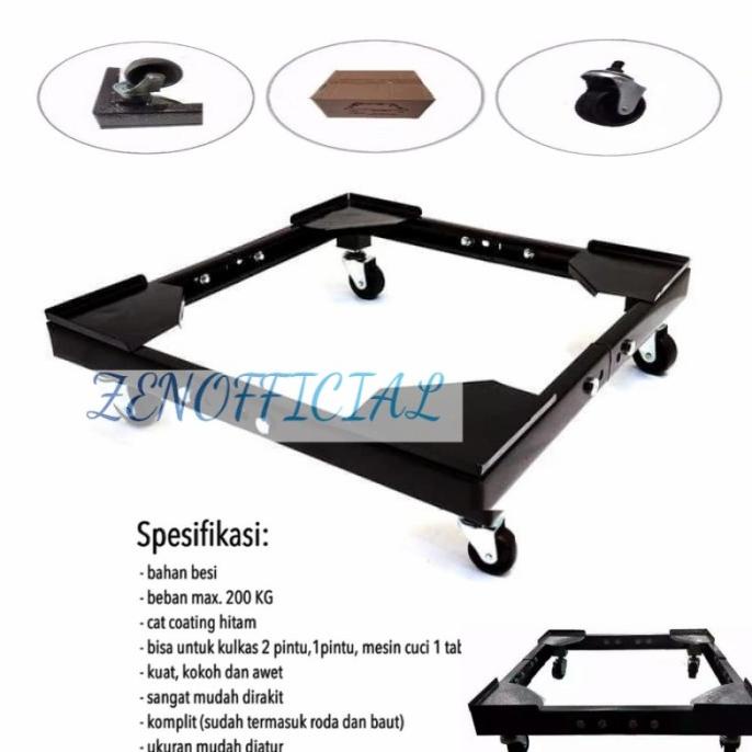 SETEL Kaki Kulkas Besi |Rak Serbaguna | Roda Kulkas Besi